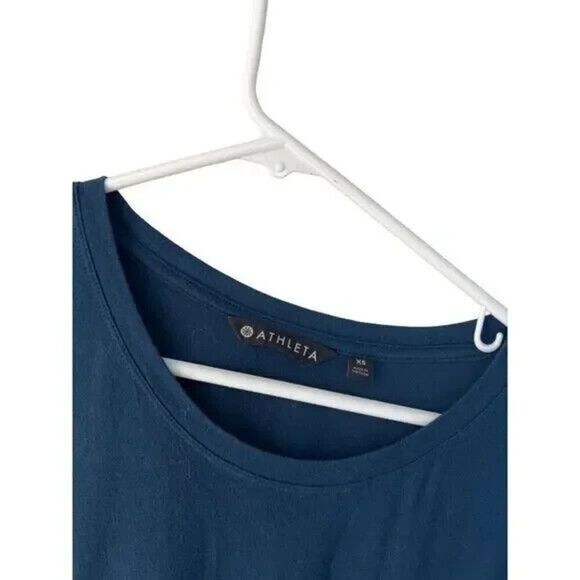 Athleta blue modal slanted‎ tshirt top size xs - Picture 2 of 6